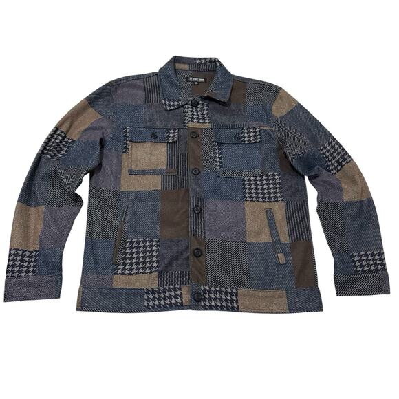 Stacy Adams Patchwork Shirt Shacket Mens Flannel Plaid Outdoors Preppy Size XXL - Picture 1 of 9